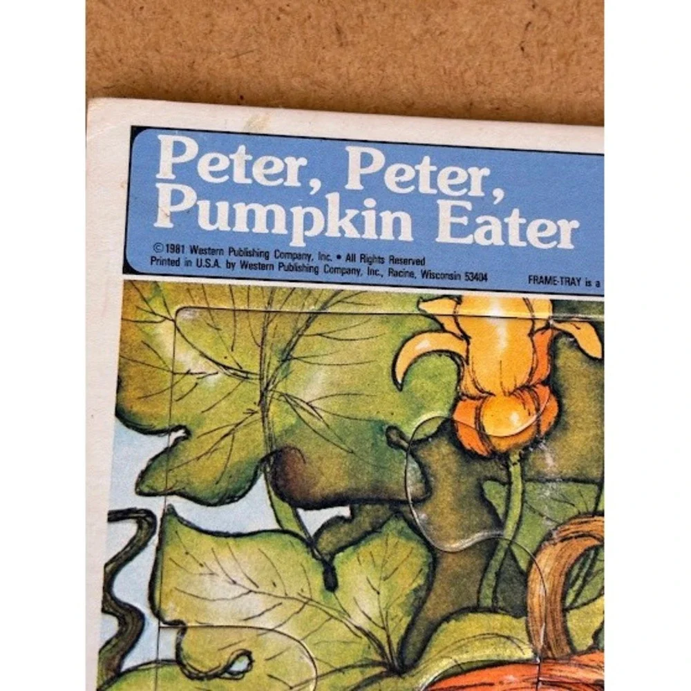 Whitman‎ Frame Tray Puzzles Lot Peter Peter Pumpkin Eater Fox Hound 1981 Vintage